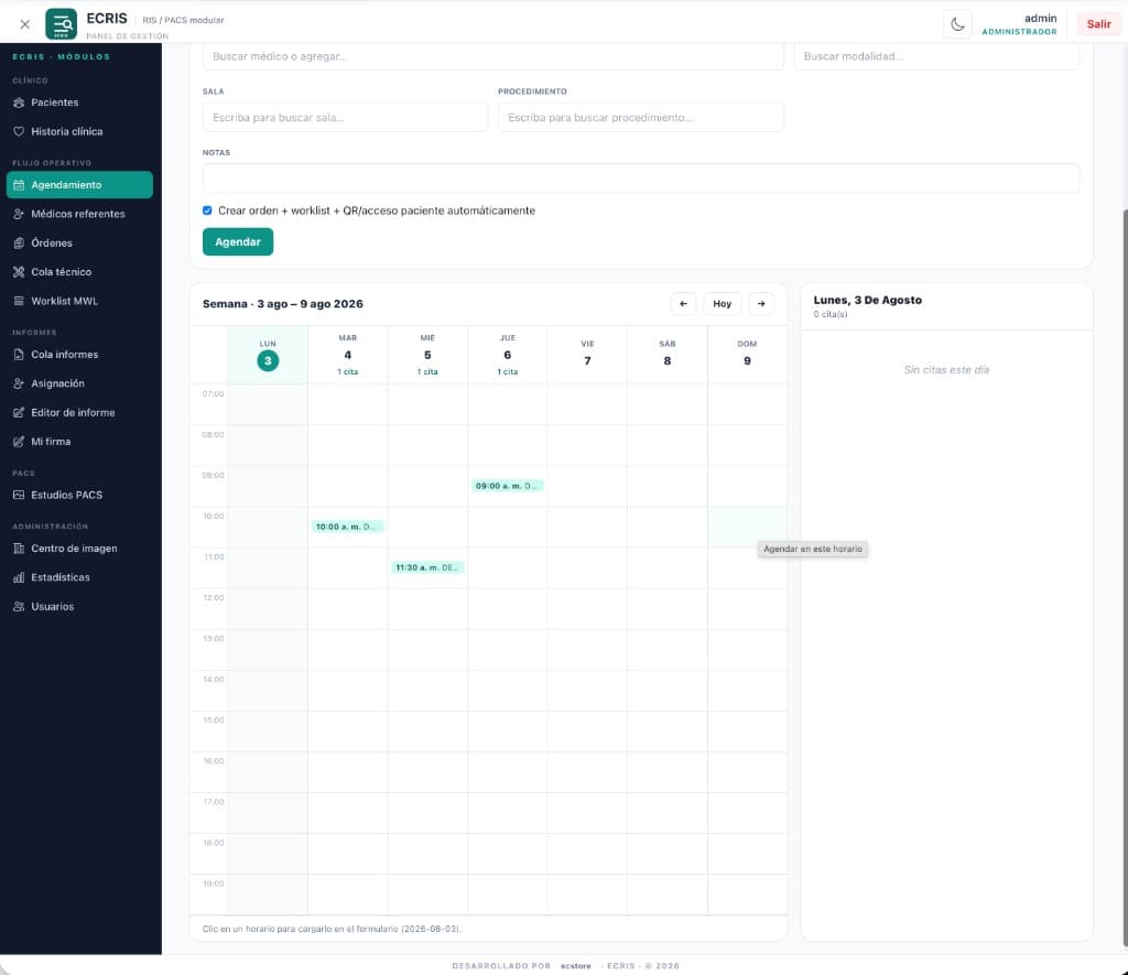 ECRIS — Agendamiento